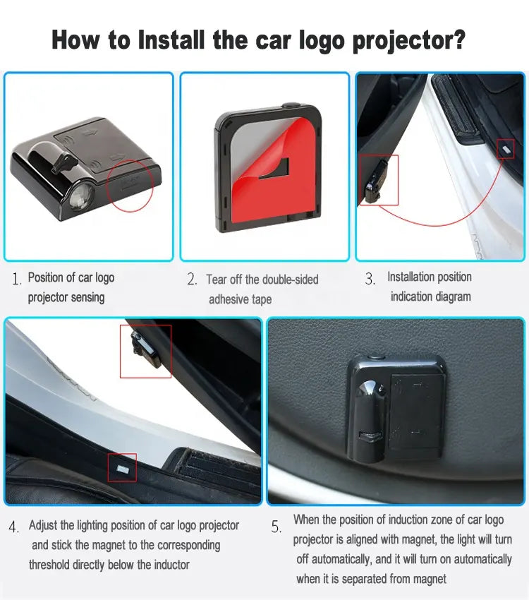 LED Auto Türbeleuchtung Citroen Logo Projektor 2X Kabellose