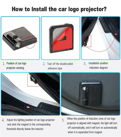 LED Auto Türbeleuchtung Citroen Logo Projektor 2X Kabellose