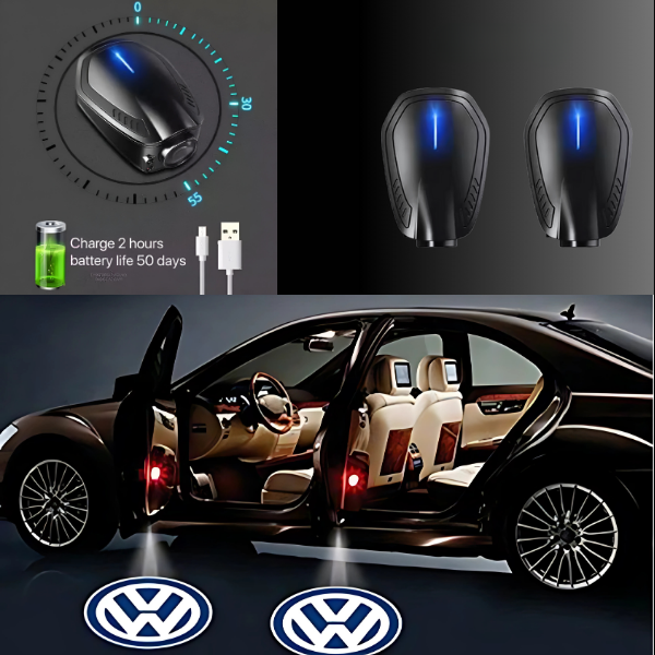 2X Kabellose LED Auto Türbeleuchtung VW Logo Projektor